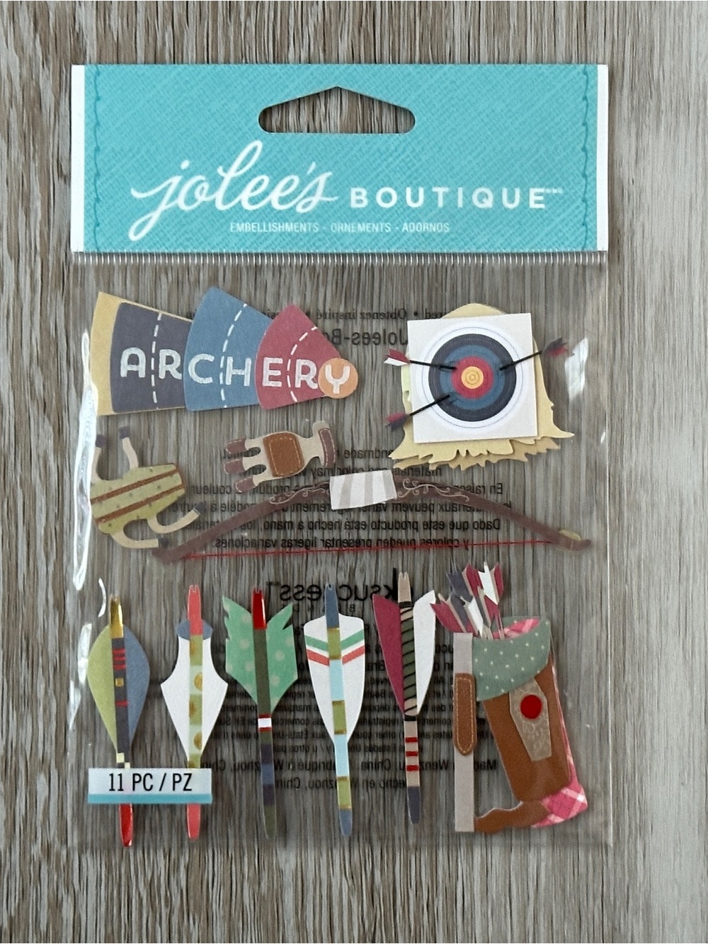 NWT Jolee’s Boutique Archery 3D Stickers Embellishments Scrapbooking etc